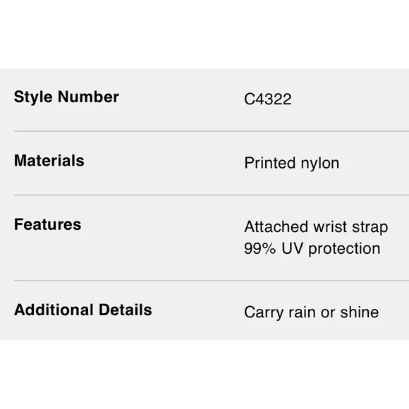 Coach Uv Powder Pink Signature Mini Umbrella NWT - Picture 5 of 6